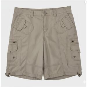 Style & Co Womens Size 12 Vintage Shorts Cargo Cotton Spandex Khaki Beige